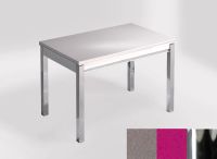 Logo Table mensa ext 100x60 - plateau gris expo - pieds chrome - ceinture en bois laque magenta energy 2320_gris-expo_chrome_bl-magen