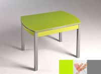 Logo Table hercule 115x75 - plateau vert - pieds argent - ceinture en bois laque mh tostado 02 1992_vert_argent_bl-mh-tostado-02
