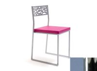 Logo Chaise spiree - assise en vinyltech bleu gris - pieds chrome 2299_vt-bleu-gris_chrome