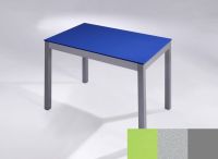 Logo Table licorne 80x80 - h110 - plateau verde fun - pieds argent - ceinture en bois laque argent 2965_verde-fun_argent_bl-argent