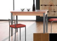 Logo Table mensa ext 100x60 - plateau noyer - pieds noir - ceinture en bois laque noyer 2034_noyer_noir_bl-noyer