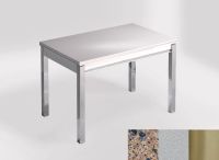 Logo Table mensa ext 100x60 - plateau azul ugarit - pieds inox - ceinture en bois laque argent 2320_azul-ugarit_inox_bl-argent