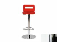 Logo Tabouret edelweiss - assise en laque blanc - pieds chrome 1904_la-blanc_chrome