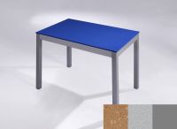 Logo Table licorne 70x70 - h110 - plateau beige olimpo - pieds argent - ceinture en bois laque argent 2964_beige-olimpo_argent_bl-arg