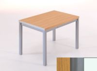 Logo Table saturne ext 80x80 - plateau chene - pieds blanc - ceinture en metalique argent 2785_chene_blanc_mt-argent