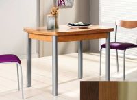 Logo Table hercule 100x60 - plateau wengue - pieds inox - ceinture en bois laque noyer 1986_wengue_inox_bl-noyer