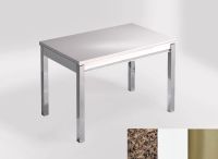 Logo Table mensa ext 100x60 - plateau brazilian brown - pieds inox - ceinture en bois laque blanc 2320_brazilian-brown_inox_bl-blanc