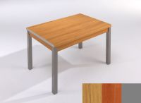 Logo Table mensa ext 110x70 - plateau chene - pieds argent - ceinture en polymere cerisier 2038_chene_argent_pl-cerisier