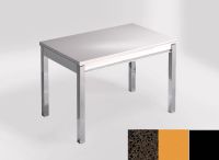 Logo Table mensa ext 100x60 - plateau marron jupiter - pieds noir - ceinture en bois laque jaune dream 2320_marron-jupiter_noir_bl-ja
