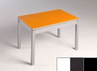 Logo Table mensa verre ext. melamin� 135x80 - plateau extra white - pieds noir - ceinture en bois laque n 2870_extra-white_noir_bl-no