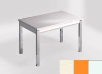Logo Table mensa 110x70 extension m�lamin� - plateau blanco dune - pieds blanc - ceinture en bois laque o 2332_blanco-dune_blanc_bl-o