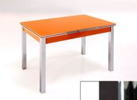 Logo Table mensa ext 135x80 - plateau extra white - pieds chrome - ceinture en bois laque noir 2045_extra-white_chrome_bl-noir