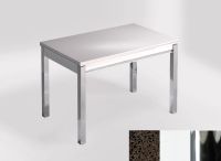 Logo Table mensa 110x70 extension m�lamin� - plateau marron jupiter - pieds chrome - ceinture en bois laq 2332_marron-jupiter_chrome_