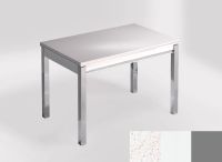 Logo Table mensa 100x60 extension melamin� - plateau blanco maple - pieds argent - ceinture en bois laque 2331_blanco-maple_argent_bl