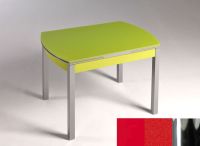 Logo Table hercule 130x80 - plateau rouge - pieds chrome - ceinture en bois laque rouge 2000_rouge_chrome_bl-rouge
