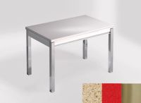Logo Table mensa 110x70 extension m�lamin� - plateau ivory coast - pieds inox - ceinture en bois laque ro 2332_ivory-coast_inox_bl-ro