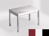Logo Table mensa ext 100x60 - plateau koan - pieds noir - ceinture en bois laque blanc 2320_koan_noir_bl-blanc