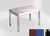 Logo Table mensa 110x70 extension m�lamin� - plateau satori - pieds chrome - ceinture en bois laque bleu  2332_satori_chrome_bl-bleu-