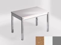 Logo Table mensa ext 110x70 - plateau beige olimpo - pieds argent - ceinture en bois laque blanc 2321_beige-olimpo_argent_bl-blanc