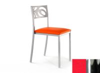 Logo Chaise an�mone - assise en skaitech rouge - pieds chrome 2631_sk-rouge_chrome