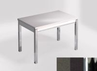 Logo Table mensa 110x70 extension m�lamin� - plateau amazon - pieds chrome - ceinture en bois laque noir 2332_amazon_chrome_bl-noir