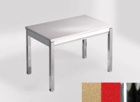 Logo Table mensa ext 100x60 - plateau amarillo arena - pieds chrome - ceinture en bois laque rouge 2320_amarillo-arena_chrome_bl-roug