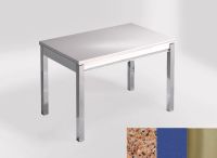 Logo Table mensa ext 100x60 - plateau amarillo palmira - pieds inox - ceinture en bois laque bleu enjoy 2320_amarillo-palmira_inox_bl