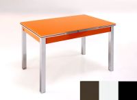 Logo Table mensa ext 100x50 - plateau moka - pieds noir - ceinture en bois laque blanc 2032_moka_noir_bl-blanc