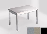 Logo Table mensa 110x70 extension m�lamin� - plateau aluminium nube - pieds noir - ceinture en bois laque 2332_aluminium-nube_noir_bl