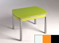 Logo Table hercule 115x75 - plateau blanc - pieds noir - ceinture en bois laque orange cool 1992_blanc_noir_bl-orange-cool