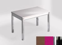 Logo Table mensa ext 100x60 - plateau gedatsu - pieds chrome - ceinture en bois laque magenta energy 2320_gedatsu_chrome_bl-magenta-e