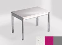 Logo Table mensa ext 110x70 - plateau mont blanc - pieds argent - ceinture en bois laque magenta energy 2321_mont-blanc_argent_bl-mag
