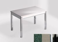 Logo Table mensa 100x60 extension melamin� - plateau stellar verde - pieds chrome - ceinture en bois laqu 2331_stellar-verde_chrome_b