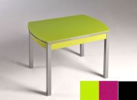 Logo Table hercule 105x60 - plateau vert - pieds noir - ceinture en bois laque magenta 1989_vert_noir_bl-magenta