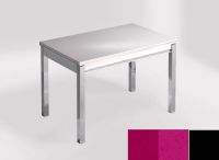 Logo Table mensa 100x60 extension melamin� - plateau magenta energy - pieds noir - ceinture en bois laque 2331_magenta-energy_noir_bl