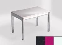 Logo Table mensa ext 100x60 - plateau negro magma - pieds blanc - ceinture en bois laque magenta energy 2320_negro-magma_blanc_bl-mag
