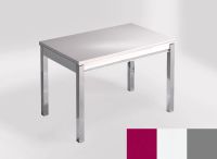 Logo Table mensa 100x60 extension melamin� - plateau magenta energy - pieds argent - ceinture en bois laq 2331_magenta-energy_argent_