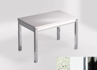 Logo Table mensa ext 110x70 - plateau blanco dali - pieds chrome - ceinture en bois laque blanc 2321_blanco-dali_chrome_bl-blanc