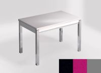 Logo Table mensa ext 100x60 - plateau tao - pieds argent - ceinture en bois laque magenta energy 2320_tao_argent_bl-magenta-energy