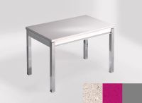 Logo Table mensa ext 100x60 - plateau stellar blanco - pieds argent - ceinture en bois laque magenta ener 2320_stellar-blanco_argent_