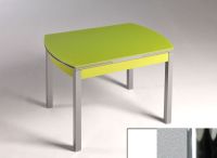 Logo Table hercule 105x60 - plateau extra white - pieds chrome - ceinture en bois laque argent 1989_extra-white_chrome_bl-argent