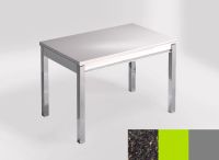 Logo Table mensa ext 110x70 - plateau rain forest - pieds argent - ceinture en bois laque vert 2321_rain-forest_argent_bl-vert