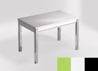 Logo Table mensa ext 110x70 - plateau verde fun - pieds noir - ceinture en bois laque blanc 2321_verde-fun_noir_bl-blanc