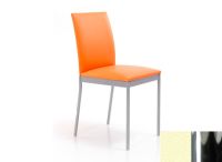 Logo Chaise violette - assise en vinyltech vert clair - pieds chrome 2302_vt-vert-clair_chrome