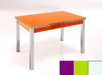 Logo Table mensa ext 100x60 - plateau magenta - pieds blanc - ceinture en bois laque vert 2035_magenta_blanc_bl-vert