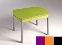Logo Table hercule 130x80 - plateau magenta - pieds noir - ceinture en bois laque orange 2000_magenta_noir_bl-orange