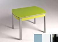 Logo Table hercule 115x75 - plateau gris - pieds chrome - ceinture en bois laque blanc 1992_gris_chrome_bl-blanc