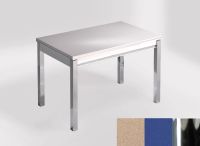 Logo Table mensa 110x70 extension m�lamin� - plateau creme minerva - pieds chrome - ceinture en bois laqu 2332_creme-minerva_chrome_b