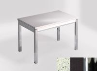 Logo Table mensa 100x60 extension melamin� - plateau blanco dali - pieds chrome - ceinture en bois laque  2331_blanco-dali_chrome_bl-