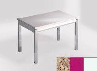 Logo Table mensa ext 100x60 - plateau kona beige - pieds blanc - ceinture en bois laque magenta energy 2320_kona-beige_blanc_bl-magen